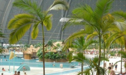 стеклянная крыша в аквапарке TROPICAL ISLANDS RESORT